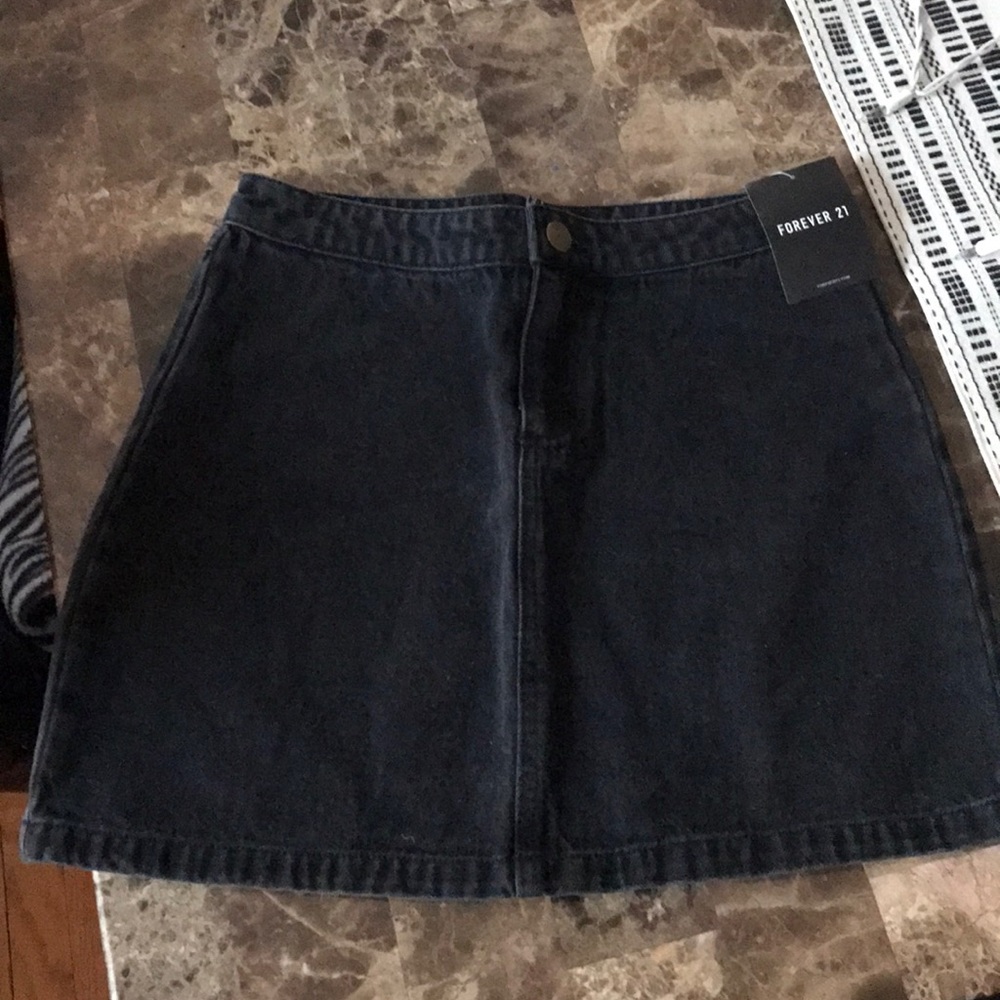 Black Denim Jean Skirt